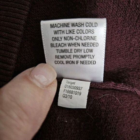 Converse One Star Collared Sweatshirt Burgundy Womens Size L - Picture 8 of 9